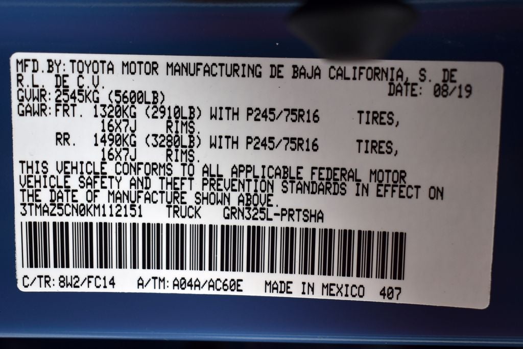 2019 Toyota Tacoma SR5 V6