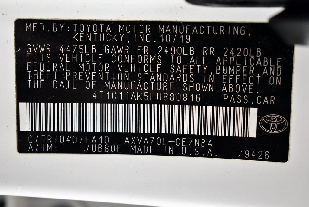 2020 Toyota Camry LE