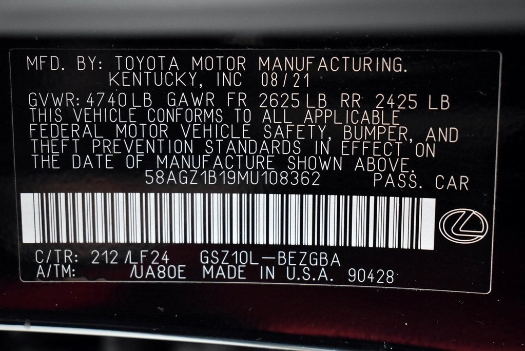 2021 Lexus ES 350 F Sport