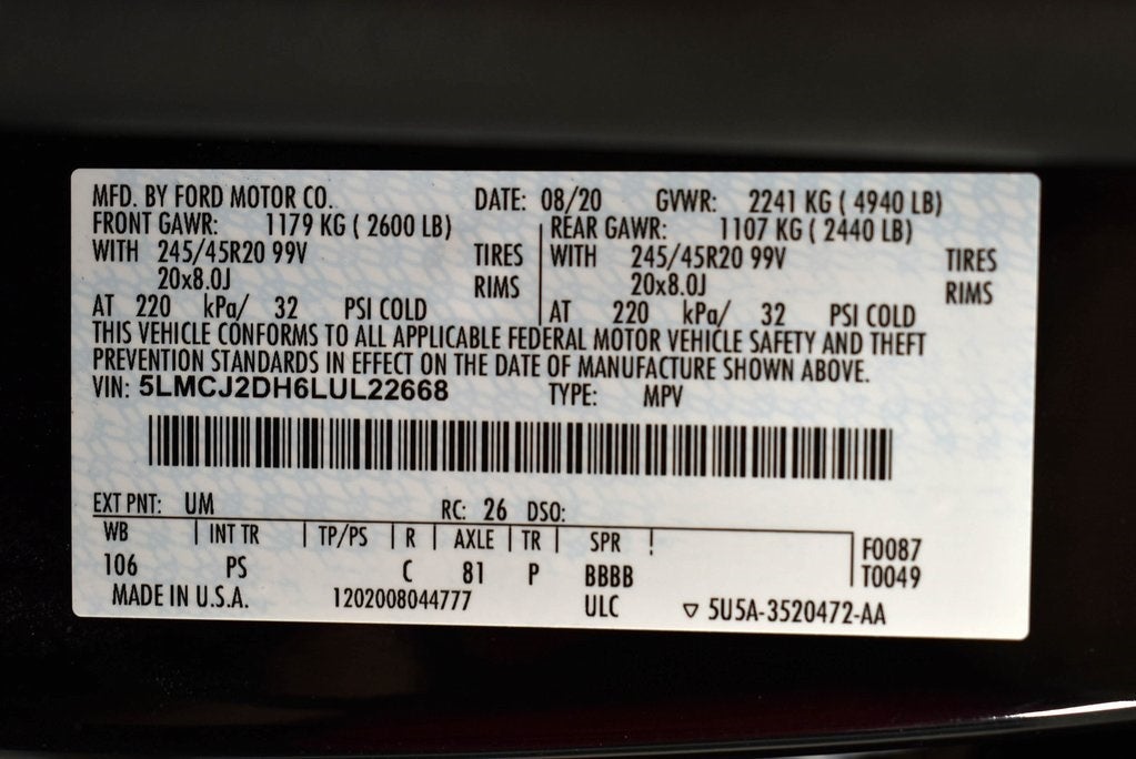 2020 Lincoln Corsair Reserve