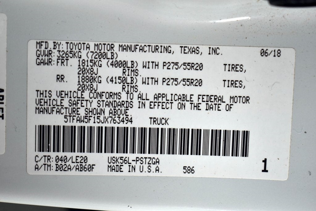 2018 Toyota Tundra Platinum 5.7L V8