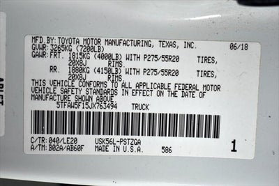 2018 Toyota Tundra Platinum 5.7L V8