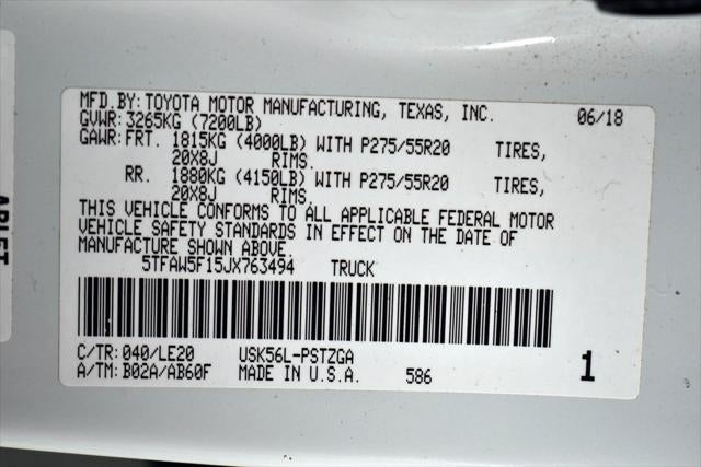 2018 Toyota Tundra Platinum 5.7L V8