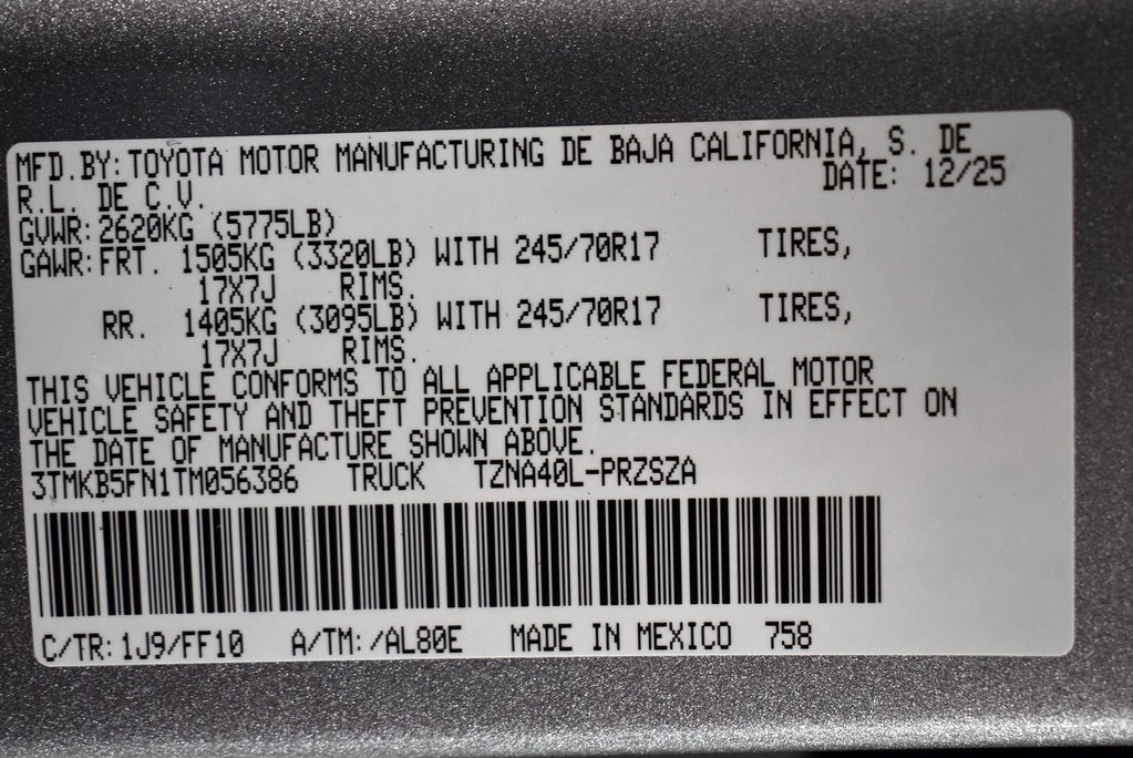 2026 Toyota Tacoma SR5