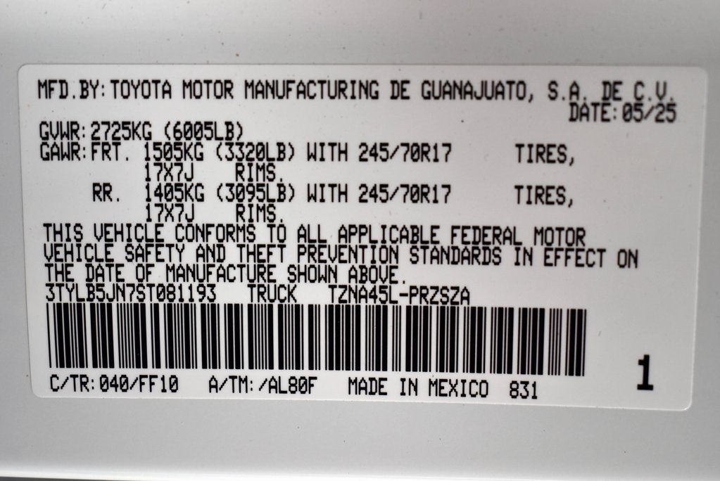 2025 Toyota Tacoma SR5