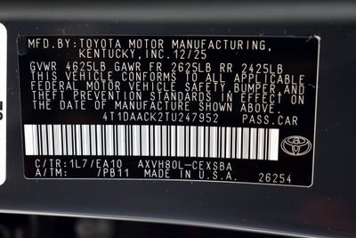 2026 Toyota Camry SE