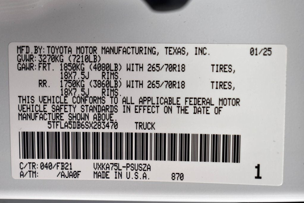 2025 Toyota Tundra SR5