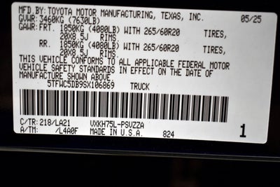 2025 Toyota Tundra i-FORCE MAX Tundra Platinum