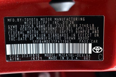 2026 Toyota Corolla LE