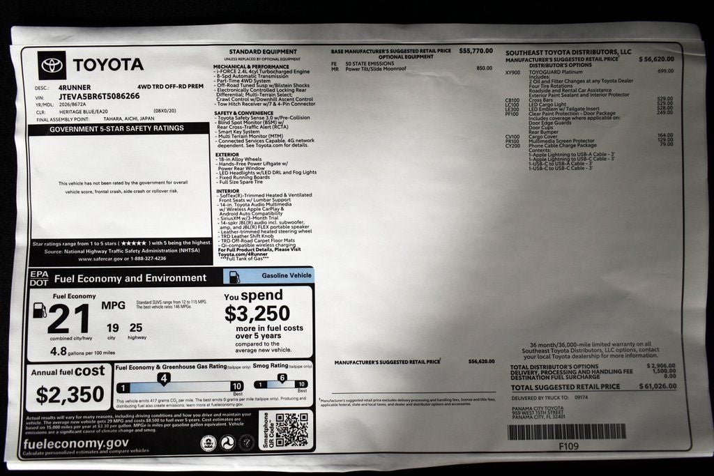 2026 Toyota 4Runner TRD Off-Road Premium