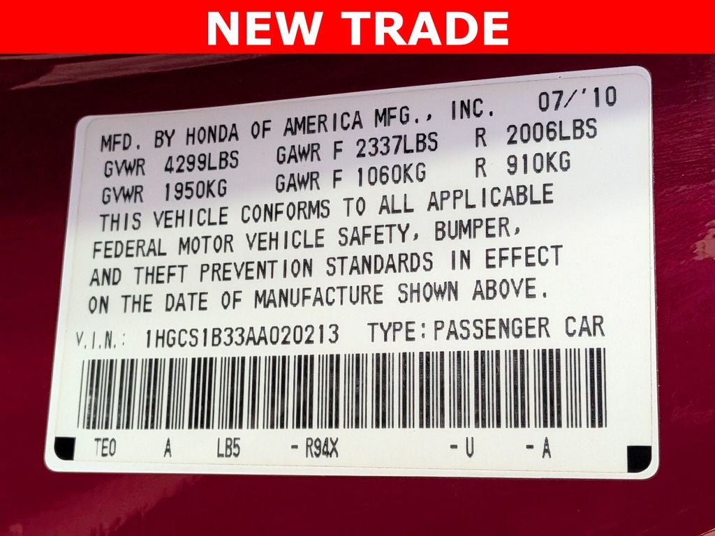 2010 Honda Accord LX-S 2.4