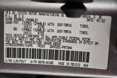 2022 Toyota TACOMA TRD OFFRD TRD Off-Road V6