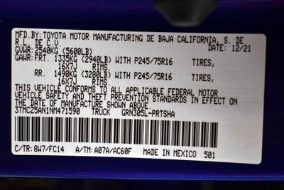 2022 Toyota TACOMA SR5 SR5 V6