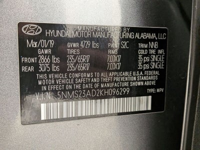 2019 Hyundai Santa Fe SE