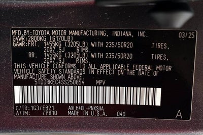 2025 Toyota SIENNA XSE XSE 7 Passenger