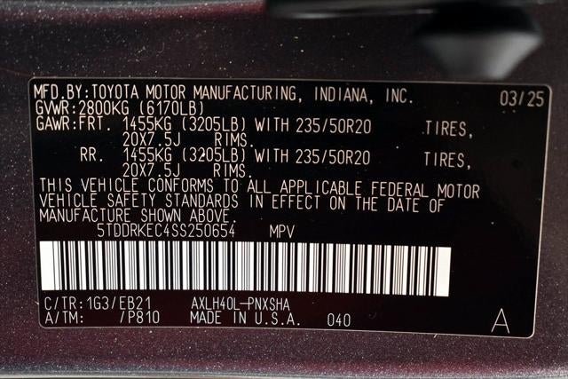 2025 Toyota SIENNA XSE XSE 7 Passenger