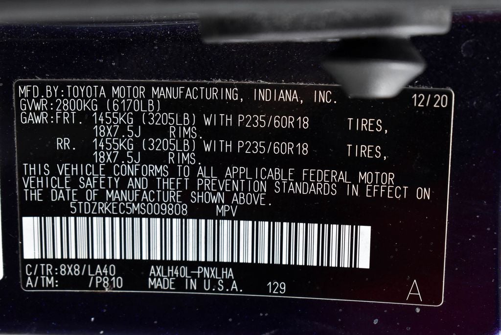 2021 Toyota SIENNA LIMITED Limited 7 Passenger