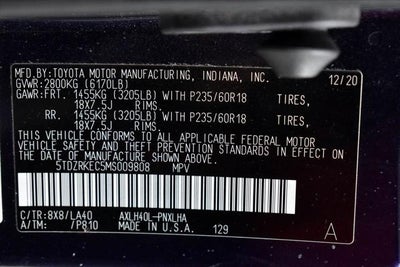 2021 Toyota SIENNA LIMITED Limited 7 Passenger