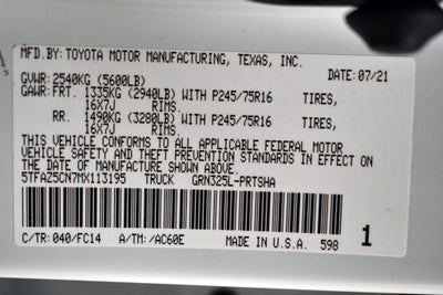 2021 Toyota TACOMA SR5 SR5 V6