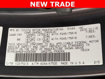 2015 Toyota TACOMA PRERUNNER L/B PreRunner V6