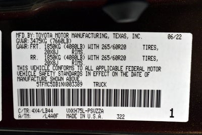 2022 Toyota TUNDRA HV 4X4 1794 Edition