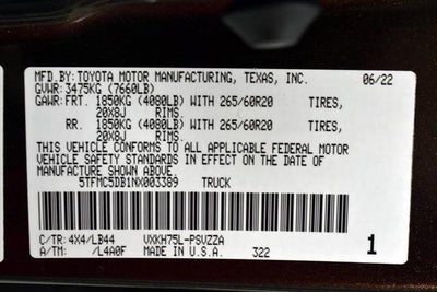 2022 Toyota TUNDRA HV 4X4 1794 Edition