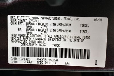 2026 Toyota Tundra Hybrid Platinum