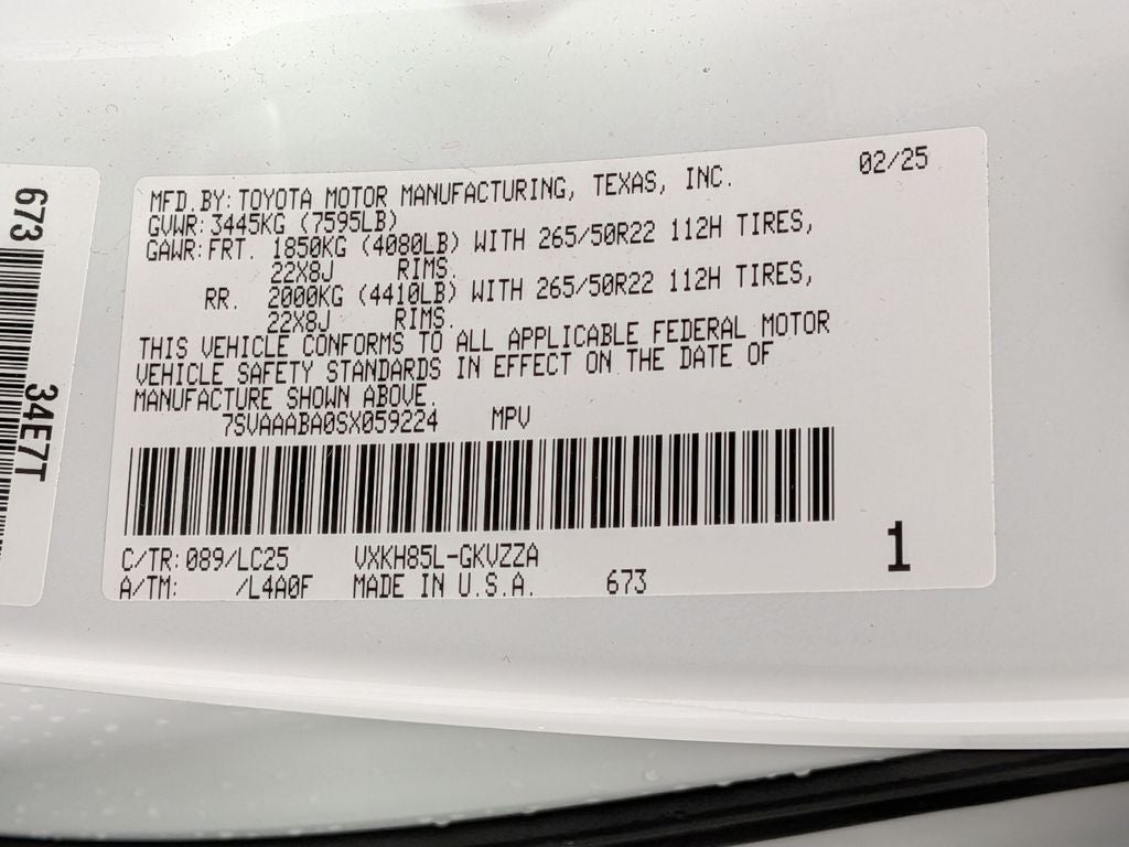 2025 Toyota SEQUOIA 4WD Capstone