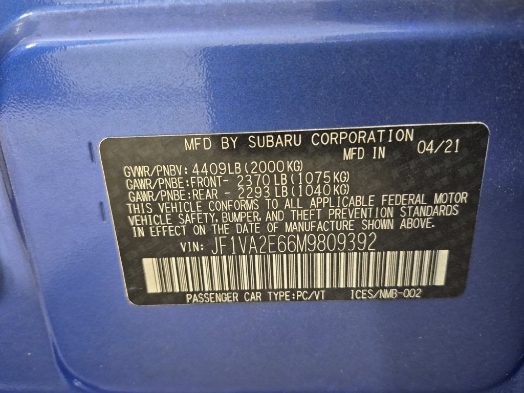 2021 Subaru WRX STi