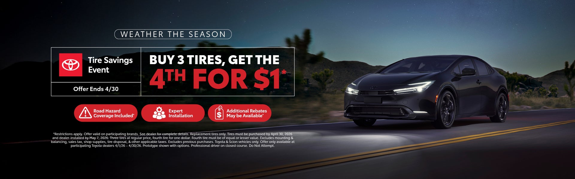 buy 3 tires get 4th for $1